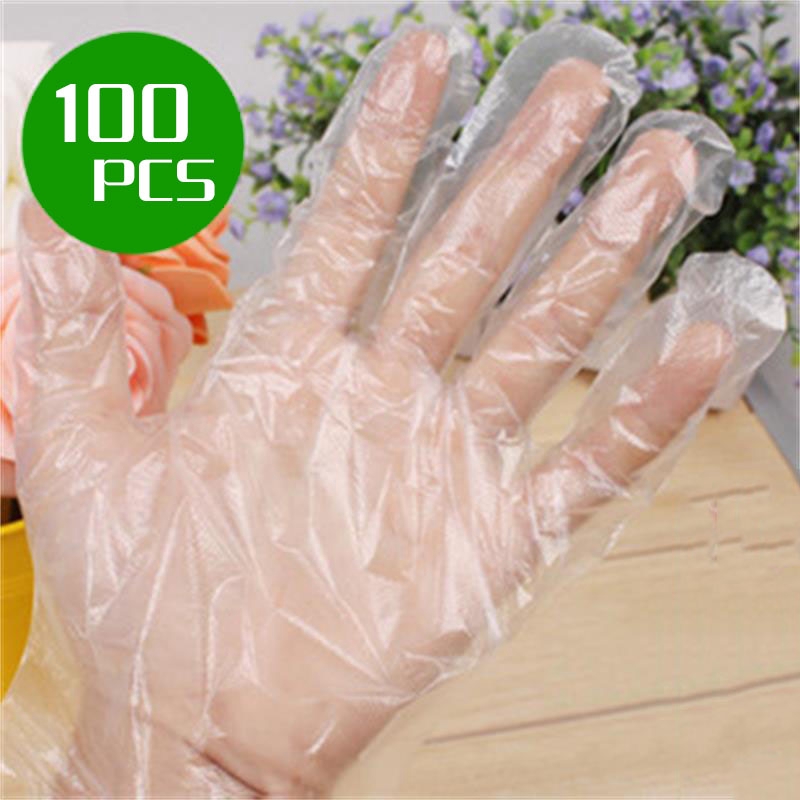 ♔P&M♚ถุงมือพลาสติกแบบใช้แล้วทิ้ง 100 ชิ้น / แพ็ค