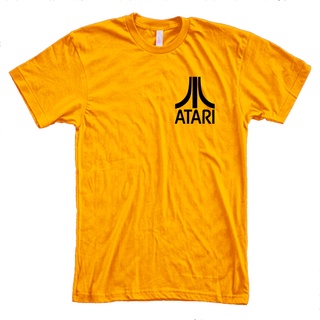 เสื้อยืดเด็กผช - MRL พิมพ์พ็อกเก็ต Atari โลโก้เสื้อเสื้อยืด Unisex ผ้าฝ้ายกิลแดน