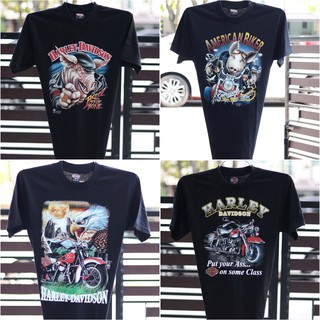 เสื้อยืดผ้าฝ้ายพิมพ์ลายขายดีราคาระเบิด🔥เสื้อยืดฮาเลย์ Harley-Davidson Reproduction (SML) ป้าย USA 🇺🇸รหัสเต็มS-3XL