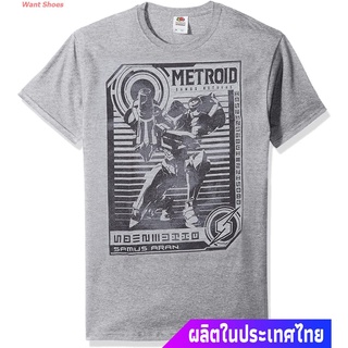 เสื้อยืดผู้ชายและผู้หญิง Nintendo Metroid Mens Graphic Tees Short sleeve T-shirts