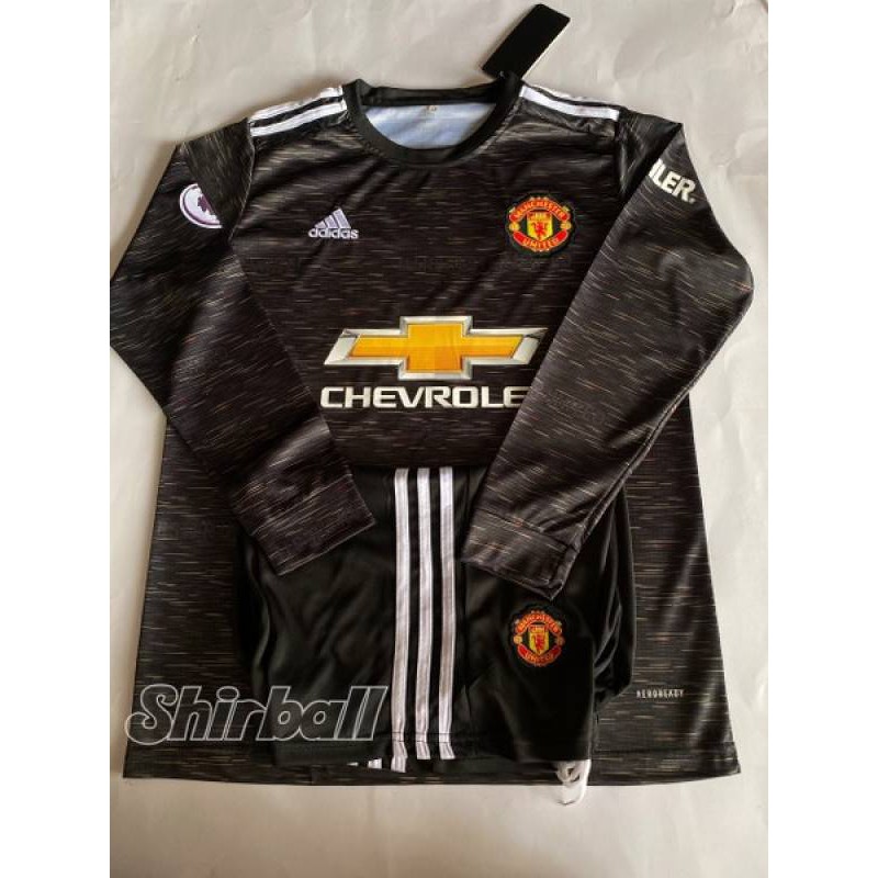 ชุดกีฬาฟุตบอลแขนยาวผู้ใหญ่ แมนยู Manchester United 2019/20(เสื้อ+กางเกง) ถ่ายจากสินค้าตัวจริง