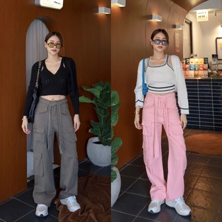 Nudeaholic cargo pants กางเกงทรงบอย เอวสูง แต่งกระเป๋าเยอะๆ เนื้อผ้าคอตตอนยีนส์ ใส่สวยเว่อร์ LSP SA