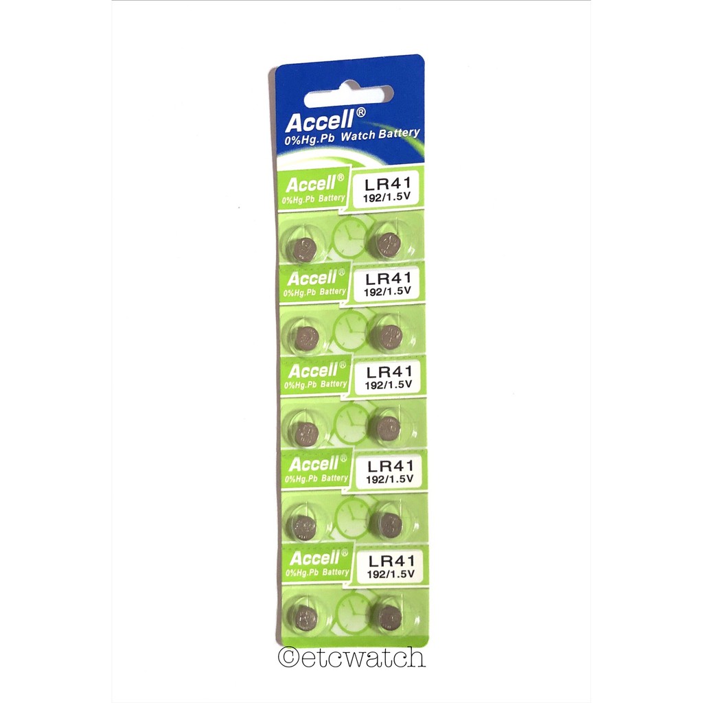 พร้อมส่ง> ถ่านกระดุม ถ่านปรอทวัดไข้Accell LR41 / AG3 / L736 10ก้อน แท้