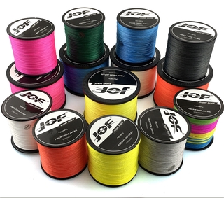 Jof สายเอ็นตกปลาถัก 100 % Pe 18-120 Lb 4 Strands 500 ม 300 ม . 100 ม .