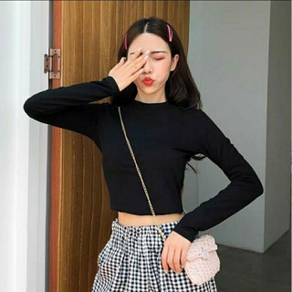 เสื้อครอปแขนยาวคอเต่า