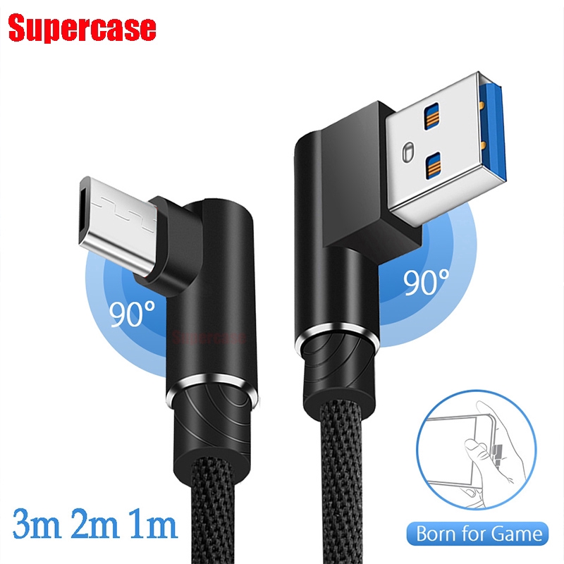 1M 2M 3M 90 Degree Usb Cable Micro Usb Fast Charge 2m For Samsung Galaxy J8 J4 J6 Plus Huawei Y7 Y9 
