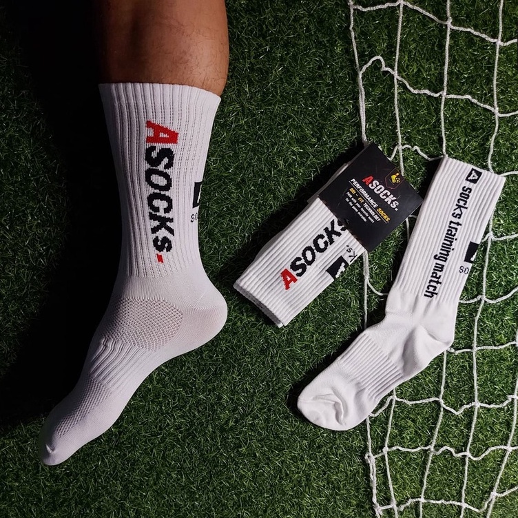 [ พร้อมส่ง ] ถุงเท้าครึ่งแข้ง แบบบาง สำหรับนักฟุตบอล Asocks Training Match
