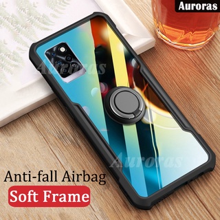 Infinix Note 10 Pro Clear Transparent Case Hard Shockproof Car Magnetic Ring Holder Cover  เคส