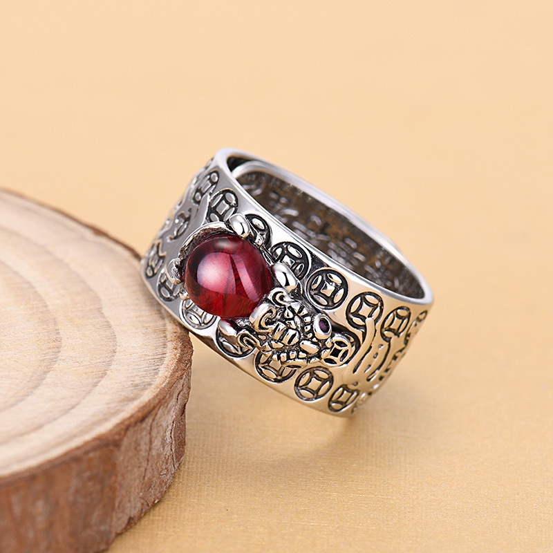 Religious Lucky PiXiu Adjustable Silver Wealth Ring - marvelousworld.th ...