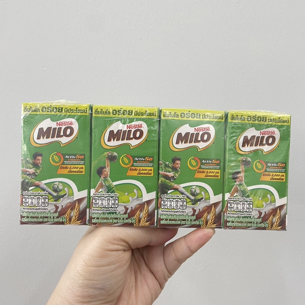 (แพ็ค 4) Milo Activ-Go Chocolate Malt UHT Milk ไมโล แอคทีฟ-โก นมยูเอชที รสช็อกโกแลตมอลต์ 115 มล.