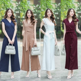 hbstation.shop เสื้อผ้าผู้หญิง Jumpsuit สีกรม น้ำตาล ขาว แดง พร้อมส่ง