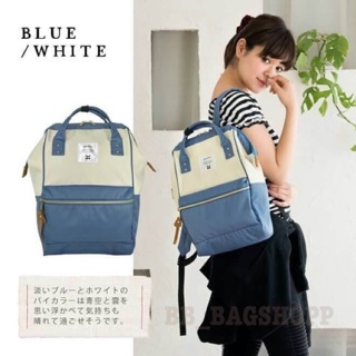 ANELLO POLYESTER CANVAS RUCKSACK MINI (Blue/White) (Outlet)