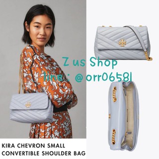 พรีฯTORY BURCH KIRA CHEVRON SMALL CONVERTIBLE SHOULDER BAG/Cloud blue.