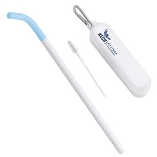 Other tableware REUSABLE STRAW WITH CLEANING BRUSH KECH ECO WHITE/BLUE Tableware Kitchen equipment อุปกรณ์บนโต๊ะอาหารอื่