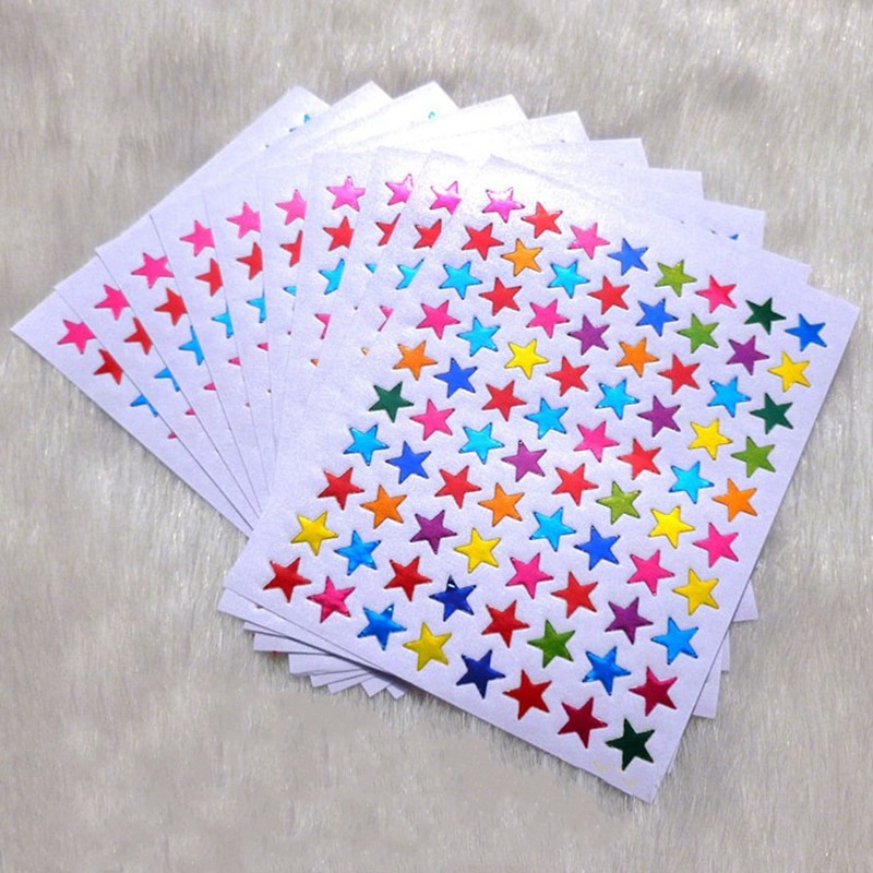Youn สติกเกอร์ฉลาก รูปดาวห้าแฉก 10 แผ่น สําหรับเด็ก คุณครู โรงเรียน