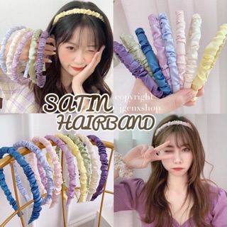 - SATIN CANDY🍭Hairband ที่คาดผมผ้าซาตินสีหวาน ผ้าย่นสีพาสเทล งานสวยดูแพงมากๆค่าาา~ -