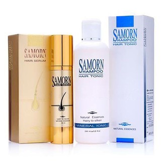 SAMORN แฮร์โทนิค&amp;เซรั่ม ปลูกผม แก้ปัญหาผมร่วง ผมบาง ศรีษะล้าน ผมร่วงชุด1 เดือน