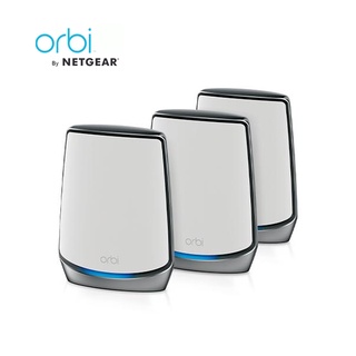 NETGEAR AX6000 Orbi Tri-Band Mesh WiFi 6 System, 6Gbps, 1 Router + 2 Satellites (RBK853) เครื่องขยายสัญญาณ สินค้ารับประกัน 2 ปี