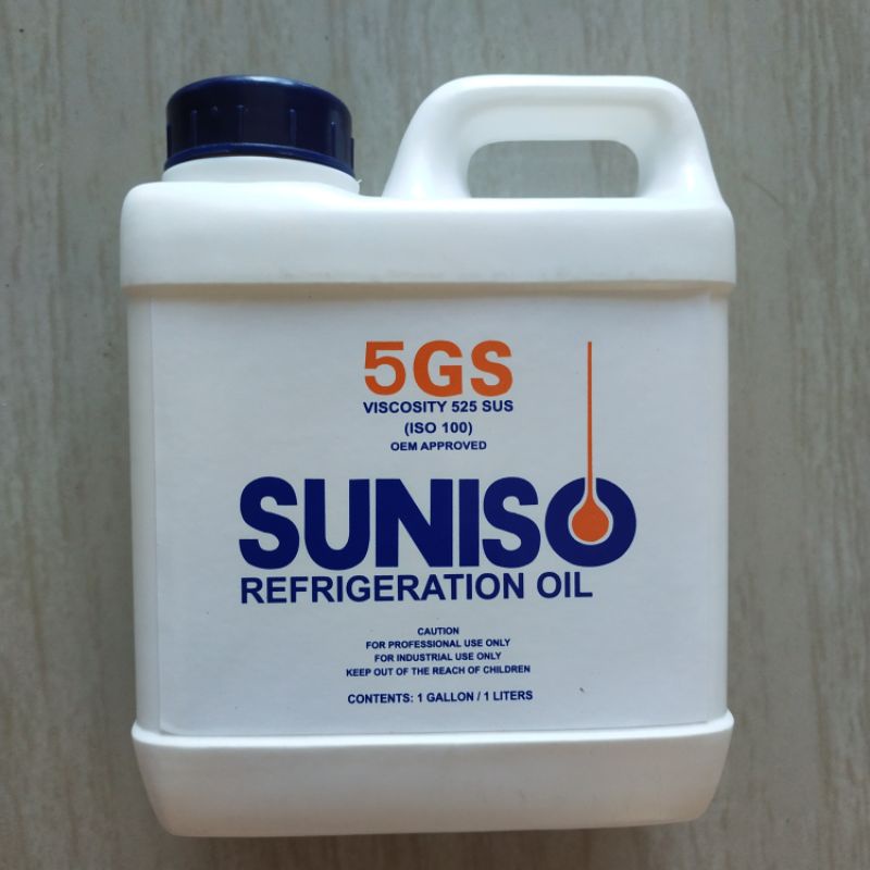 น้ำมันคอมเพรสเซอร์ SUNISO 5GSใช้สำหรับงานหล่อลื่น ในเครื่องปรับอากาศ  ที่ใช้น้ำยา R-12 , R-22 ,R-502ขนาดบรรจุ 1 ลิตร