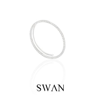 SWAN - O Pave Ear Cuff ต่างหูเงินแท้ คล้องหู ไม่ต้องเจาะ ฝังเพชรคิวบิกเซอร์โคเนีย cubic zirconia