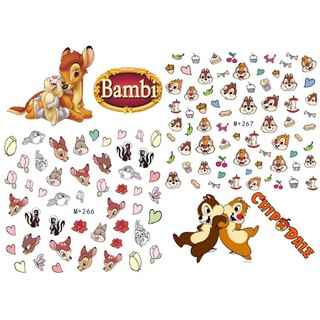 สติกเกอร์ติดเล็บ Bambi&amp;Chip dale