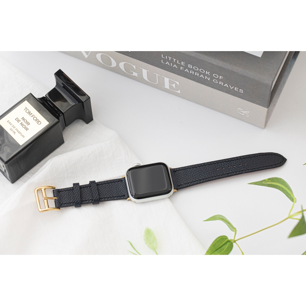 Studio23 Black Epsom Calfskin Apple Watch Strap สาย Apple Watch หนังแท้คุณภาพพรีเมี่ยม