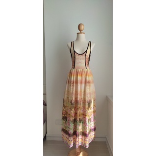 (พร้อมส่ง) Maxi dress ลายดอก ซิปหลัง มือ2 **ไม่เคยใส่**