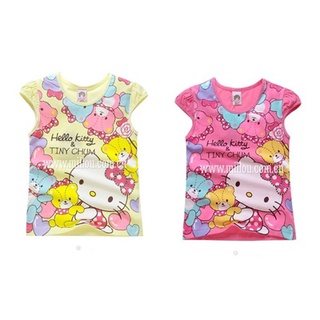 🍒พร้อมส่ง🍒เสื้อยืดเด็กผู้หญิง Hello Kitty &amp; Tiny Chum
