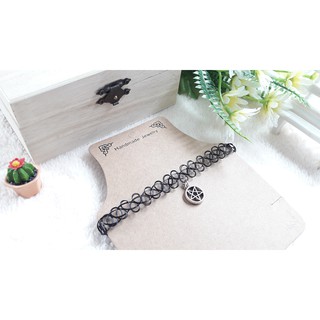 พร้อมส่ง!! โชคเกอร์ Choker โชคเกอร์แฟชั่น สไตล์เกาหลี สไตล์วินเทจ ยุค 90 พร้อมจี้หลากสไตล์ SET 1