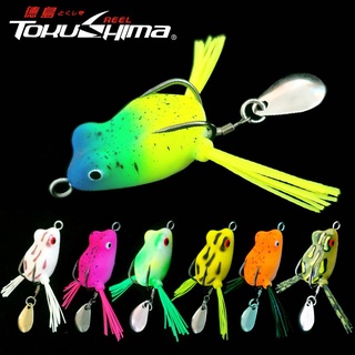 Tokushima เหยื่อตกปลา รูปกบ 3D พลาสติกนิ่ม ขนาดเล็ก 3 ซม. 4.2 กรัม พร้อมเลื่อม 1 ชิ้น