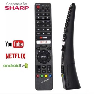 SHARP LED/Android TV /Smart TV รีโมทคอนโทรล Sharp GB345WJSA 326 เข้ากันได้กับ GB326WJSA, GB238WJSA,GB105WJSA, GA806WJSA, GA840WJS.