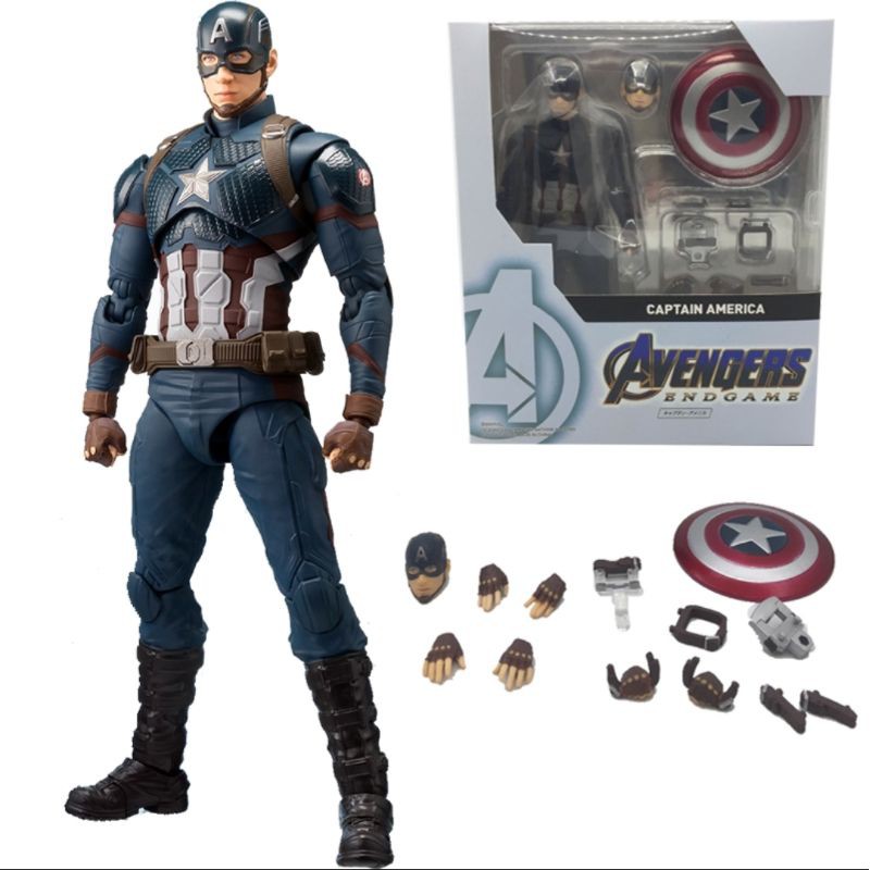 (เหลือตัวถ่ายลง), (มือ2)​ฟิกเกอร์ Marvel Avengers 4 endgame SHF Captain America 15 ซม.