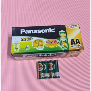 Panasonic Batterry Gold ถ่านพานาโซนิค AA  สีทอง รุ่น R6GT/4SL
กล่อง 15 แพ็ค  แพ็คละ 4 ก้อน (60 ก้อน/ กล่อง)