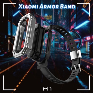 สายคล้องนาฬิกาข้อมือ Tpu สําหรับ Xiaomi Mi Band 6/5/4/3 M6 M5 พร้อมแหวนโลหะ