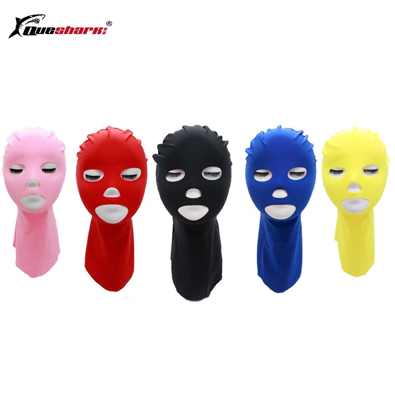 Queshark หมวกว่ายน้ำ แบบคลุมเต็มใบหน้า ป้องกันรังสียูวี FF023