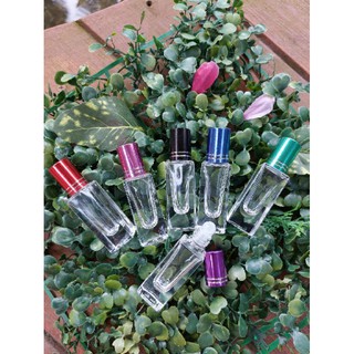 ขวดลูกกลิังแก้วใสฝาอลูสี ขนาด 7 ml.