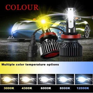 LEADTOPS หลอดไฟหน้าไฟตัดหมอกรถยนต์ H7 H4 Led 4300K 6000K 3000K 8000K 12000K 12V H3 9005 Hb3 9006 Hb4 LED 8000K 1 คู่