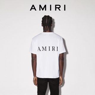 [S-5XL]Amiri เสื้อยืด ผ้าฝ้าย พิมพ์ลายโลโก้ เหมาะกับฤดูใบไม้ผลิ และฤดูร้อน สําหรับผู้ชาย