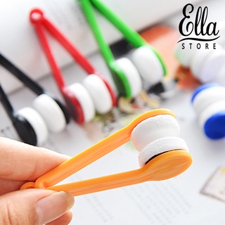 Ellastore123 แปรงไมโครไฟเบอร์ สองด้าน ขนาดเล็ก สําหรับทําความสะอาดแว่นตา