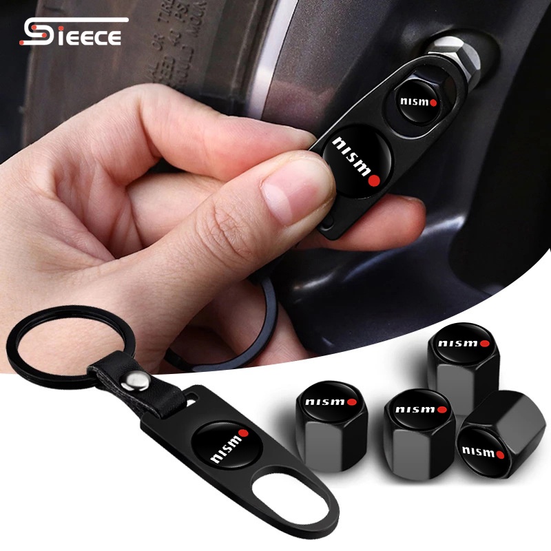 Sieece สําหรับ NISMO ฝาปิดจุกลมยางรถยนต์ โลหะ ตกแต่งรถยนต์ สําหรับ Nissan March Almera Kicks Note Qashqai Terra Sylphy Titan Navara X Trail