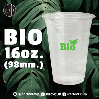 แก้วพลาสติก FPC Bio FP-16oz.Ø98 พร้อมฝา [50ชุด]