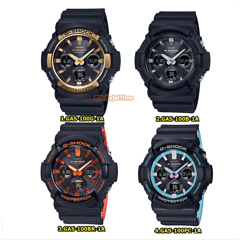 ใหม่แท้ cmg  G-Shock นาฬิกาข้อมือผู้ชาย รุ่น GAS-100G-1A GAS-100B-1A GAS-100BR-1A ประกัน cmg 1 ปี