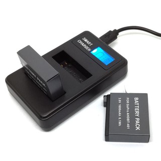 แท่นชาร์จแบตกล้องมีจอ LCD DUAL BATTERY CHARGER GOPRO AHDBT 401 SMALL