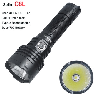 Sofirn ไฟฉายยุทธวิธี 3100lm C8L พร้อม XHP50D HI Led ยาว 530 เมตร ใช้แบตเตอรี่ 21700 สําหรับตั้งแคมป์ เดินป่า กลางแจ้ง