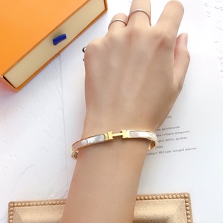 2021 ใหม่สร้อยข้อมือสแตนเลสแฟชั่นสตรี Not Fade Beim สีขาว