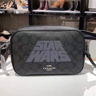 👑ผ่อน0%~แท้100%👑 กระเป๋าสะพาย สีดำ STAR WARS X COACH JES CROSSBODY IN SIGNATURE CANVAS WITH MOTIF F88009