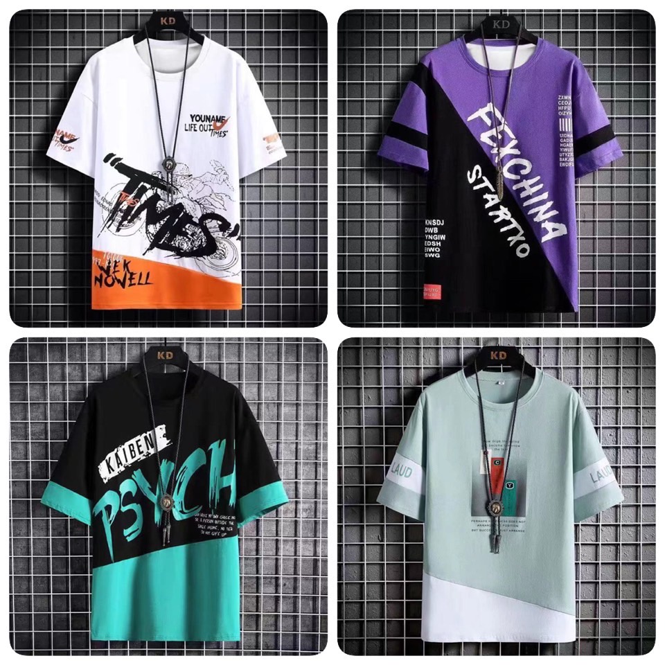 เสื้อยืดคอกลมแขนสั้น3ส่วน เสื้อยืดoversize