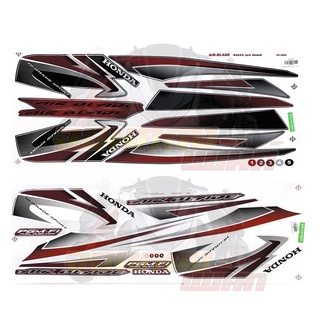 สติ๊กเกอร์ Honda Airblade 2009 รุ่น 5-6 สีดำแดง/สีมุก ฮอนด้า แอร์เบลด เคลือบเงา