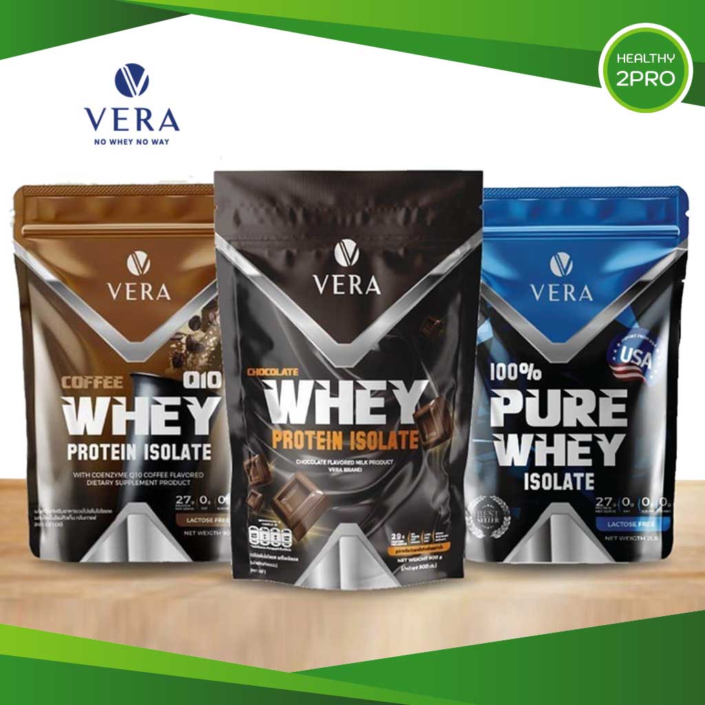 Vera Whey Protein เวร่าเวย์ ส่งฟรี🎈 เวย์สูตรลีนไขมัน เวย์โปรตีนเพิ่มกล้ามเนื้อ โปรตีนสูง ไม่มีน้ำตาล ละลายง่าย