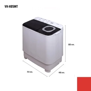 TOSHIBA เครื่องซักผ้า 2 ถัง ความจุ 7.5 กิโลกรัม รุ่น VH-H85MT (สีขาว)